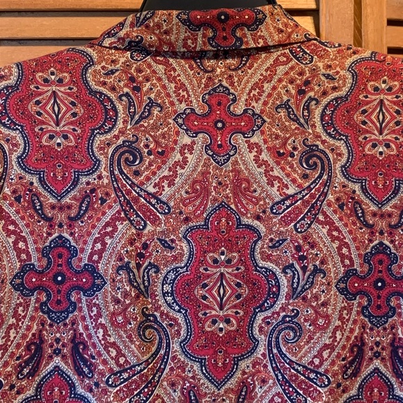 Vintage Collections Internationale Red, Navy Blue & Tan Paisley Designs - Picture 9 of 12